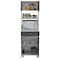 Tuhome Caribe Microwave Cabinet, Four Legs, One Drawer, Double Door, One Shelf, White/Smokey Oak MBI5579 - alternate 8